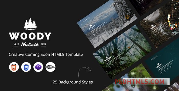 Woody – Creative Coming Soon HTML5 Template-尚睿切图网