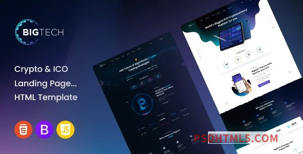 Bigtech - ICO - Crypto Landing Page Template-尚睿切图网