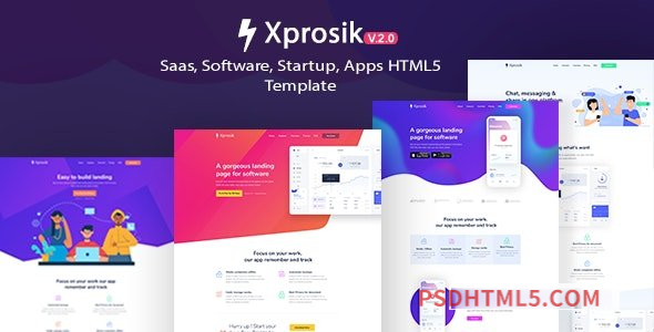 Xprosik – Saas – Software App Landing Page Template-尚睿切图网