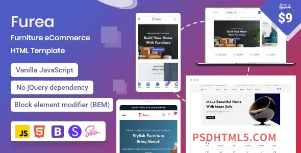 Furea v2.2.0 – Furniture eCommerce HTML Template-尚睿切图网