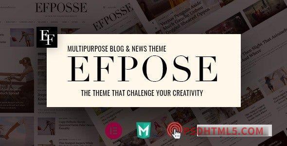 Efpose v1.5 – Multipurpose Blog and Newspaper Theme-尚睿切图网