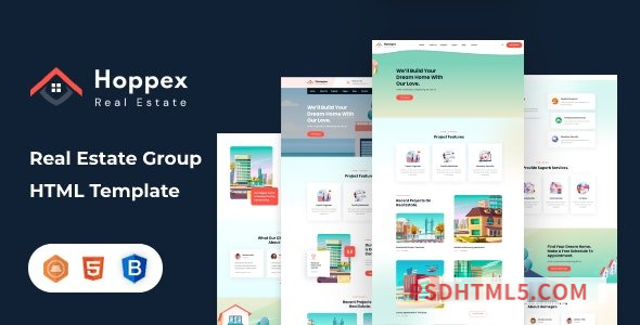 Hoppex – Real Estate and Architect HTML Template-尚睿切图网