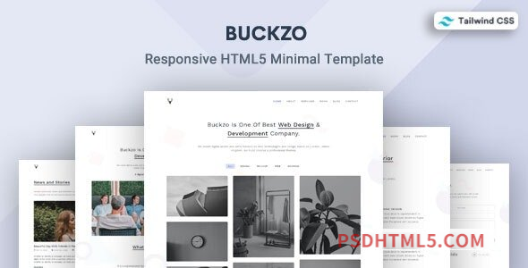 Buckzo v2.0 - Minimal Tailwind CSS 3 Template-尚睿切图网