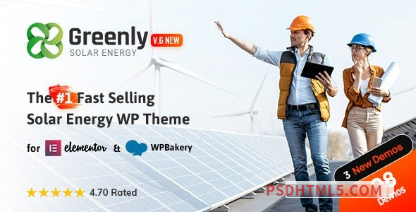 Greenly v6.0 - Ecology - Solar Energy wordpress主题-WordPress Theme-尚睿切图网