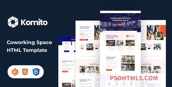 Komito - Co-Working HTML Template-尚睿切图网