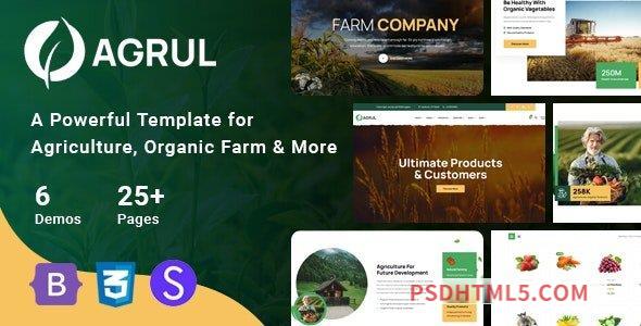 Agrul v1.0.1 - Organic Farm Agriculture Template-尚睿切图网