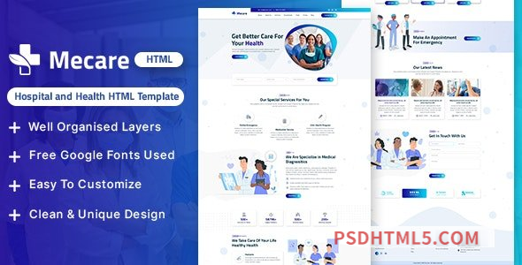 Mecare – Hospital and Health HTML Template-尚睿切图网