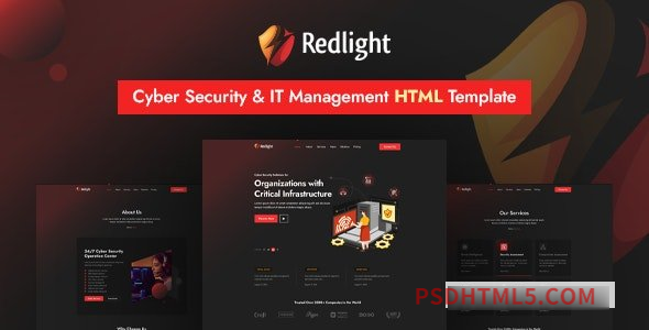 Redlight – Cyber Security – IT Management HTML Template-尚睿切图网