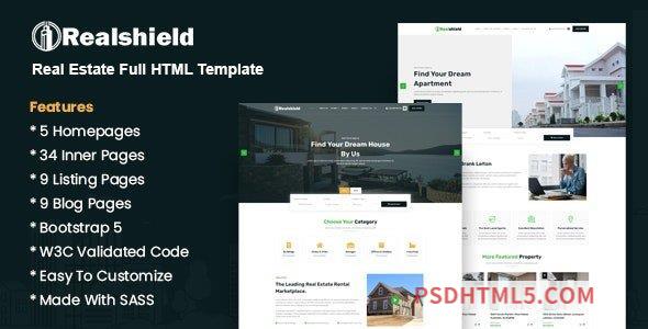 Realshield – Real Estate Full HTML Template-尚睿切图网