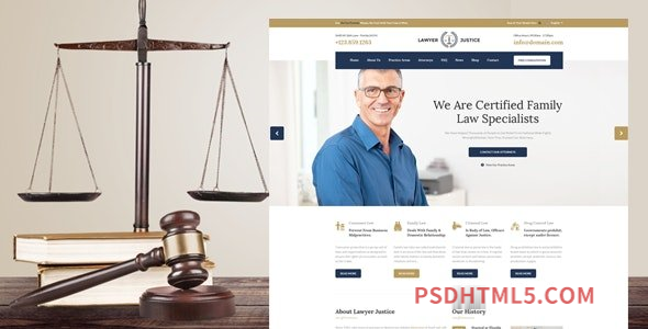 Lawyer – Justice – HTML Template-尚睿切图网