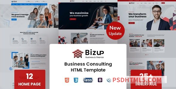 Bizup – Business Consulting HTML Template-尚睿切图网