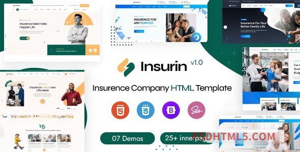 Insurin – Insurance Company HTML Template-尚睿切图网