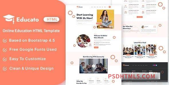 Educato - Online Education HTML Template-尚睿切图网