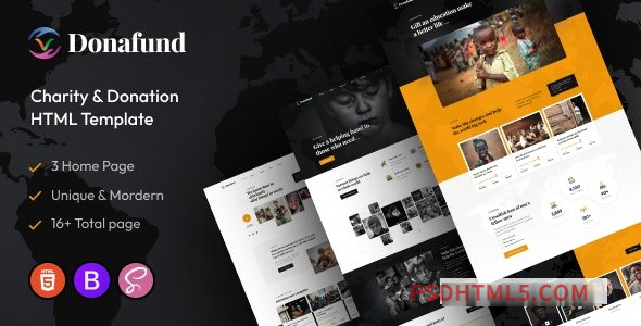 Donafund – Fundraising - Charity HTML Template-尚睿切图网