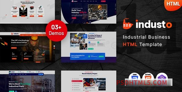 Industo - Industrial Industry - Factory Template-尚睿切图网
