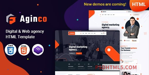 Aginco - Digital Agency HTML Template-尚睿切图网