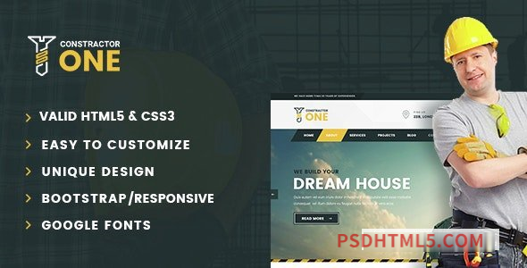 Constractor One - Construction - Home Renovation HTML5 Template-尚睿切图网