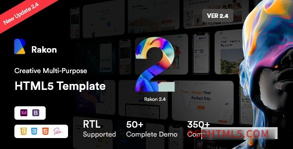 Rakon v2.4 – Creative Multipurpose Landing Page HTML5 Template-尚睿切图网