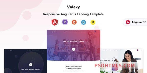 Valexy - Responsive Landing Page Template-尚睿切图网