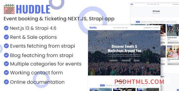 Huddle – Event booking – Ticketing NEXT.JS, Strapi app-尚睿切图网