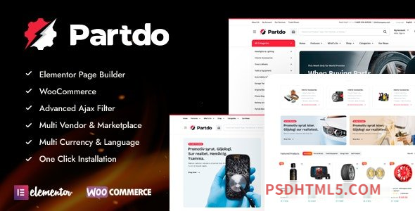 Partdo v1.0.4 - Auto Parts and Tools Shop WooCommerce Theme-尚睿切图网
