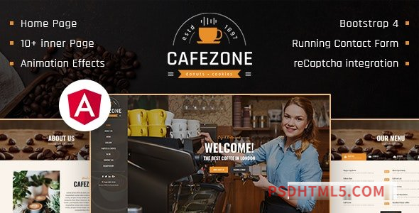 CafeZone - Coffee Shop Restaurant Angular Template-尚睿切图网