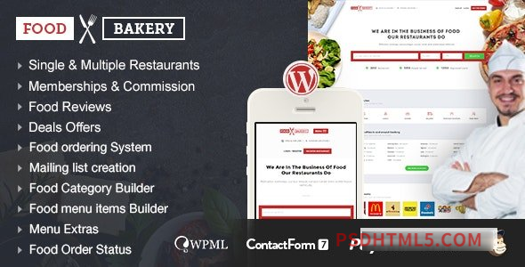 FoodBakery v3.3 – Food Delivery Restaurant Directory wordpress主题-WordPress Theme-尚睿切图网