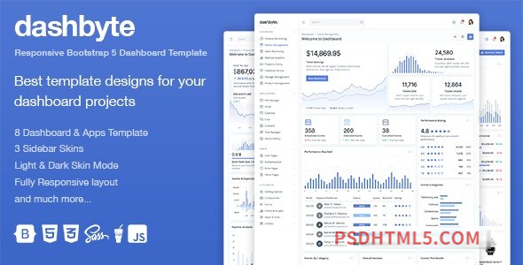 Dashbyte - Bootstrap 5 Dashboard - Admin Template-尚睿切图网