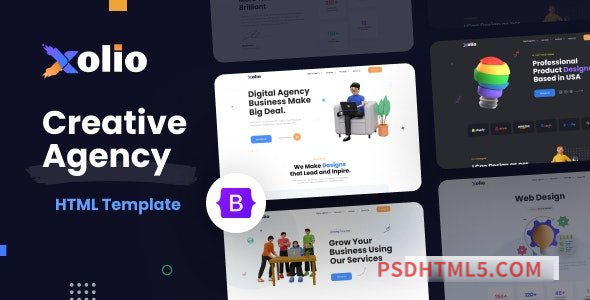 Xolio - Creative Agency - Portfolio Template-尚睿切图网