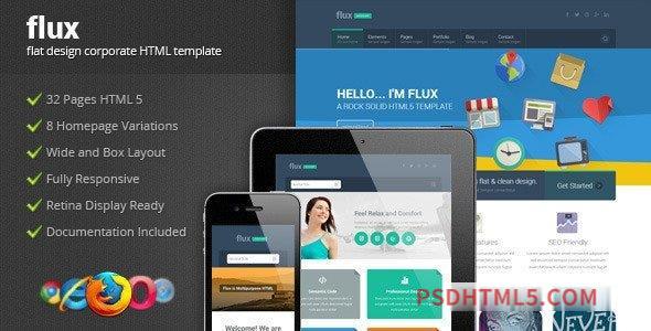 Flux - Flat Corporate HTML Template 2-尚睿切图网