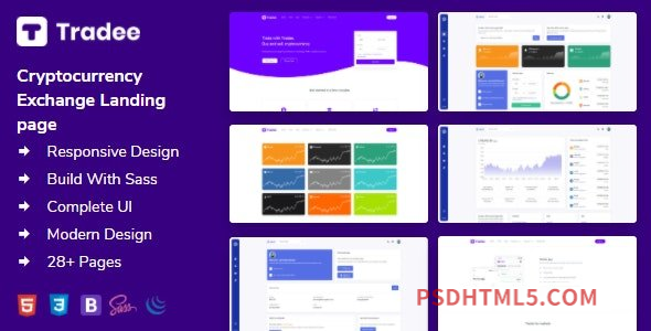 Tradee – Cryptocurrency Exchange HTML Template + Dashboard-尚睿切图网