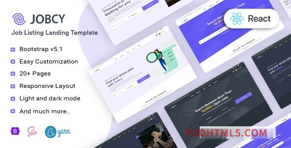 Jobcy - Job Board - Listing React Template-尚睿切图网