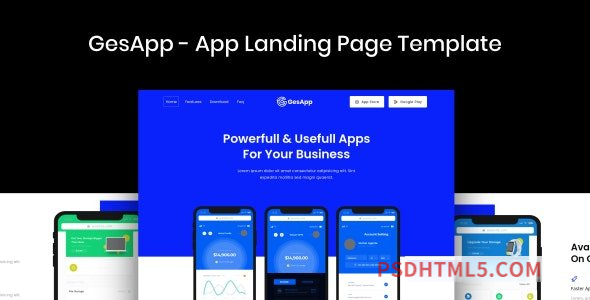 GesApp - App Landing Page Template-尚睿切图网