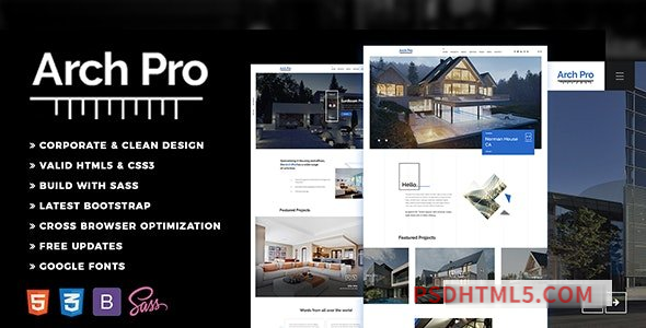 Arch Pro - Architecture HTML Template-尚睿切图网