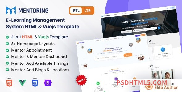 Mentoring v1.6.6 - eLearning, Learning management system - Mentor Booking LMS Template with Admin-尚睿切图网