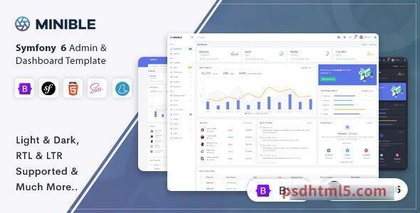 Minible - Symfony Admin - Dashboard Template-尚睿切图网