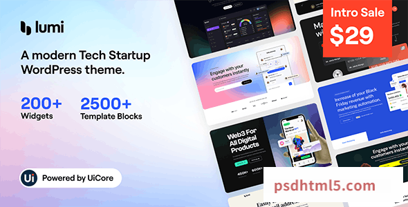 Lumi v1.0.0 – Tech Startup wordpress主题-WordPress Theme-尚睿切图网