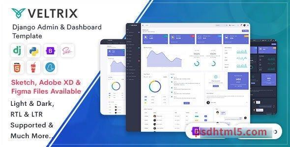 Veltrix – Django Admin – Dashboard Template-尚睿切图网