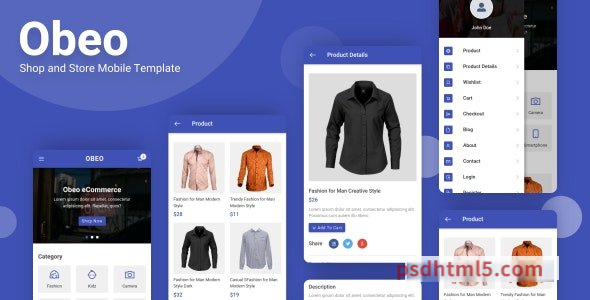 Obeo – Shop and Store Mobile Template-尚睿切图网