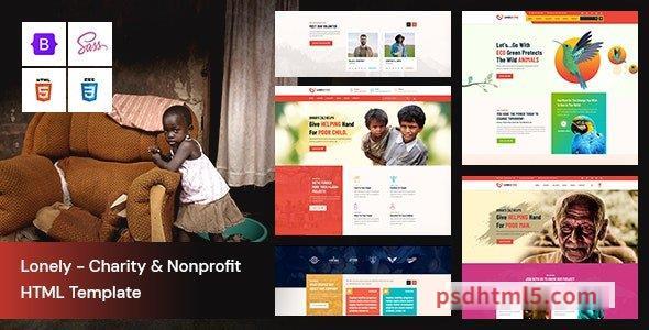 Lonely – Charity – Nonprofit HTML Template-尚睿切图网