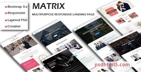 MATRIX - Multipurpose Responsive HTML Landing Pages-尚睿切图网