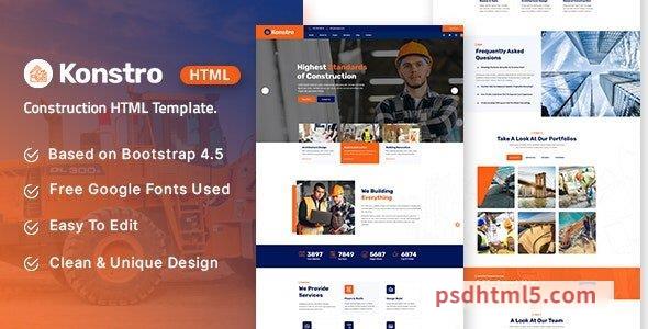 Konstro – Construction HTML Template-尚睿切图网