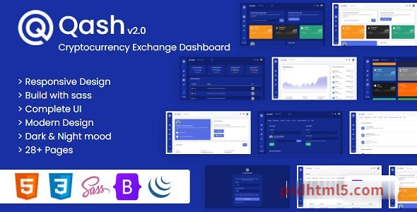 图片[1]-Qash - Cryptocurrency Exchange Dashboard HTML Template + Light and Dark-尚睿切图网
