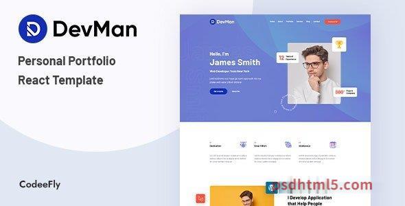 Devman – Personal Portfolio React Template-尚睿切图网