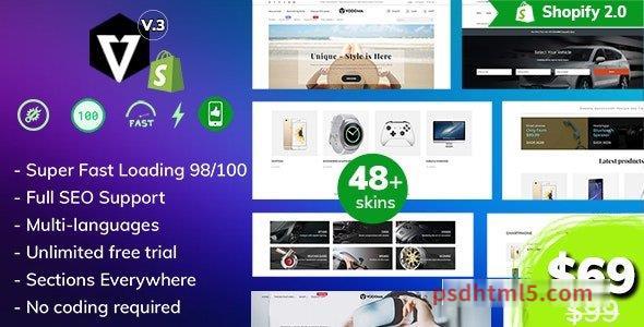 Vodoma v3.1.4 – Fastest Multipurpose Shopify Theme-尚睿切图网