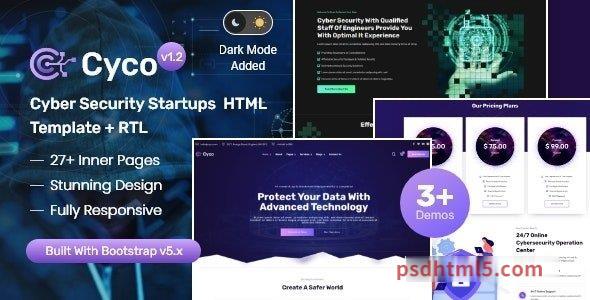 Cyco v1.2 – Cyber – Online Security Providers HTML Template-尚睿切图网