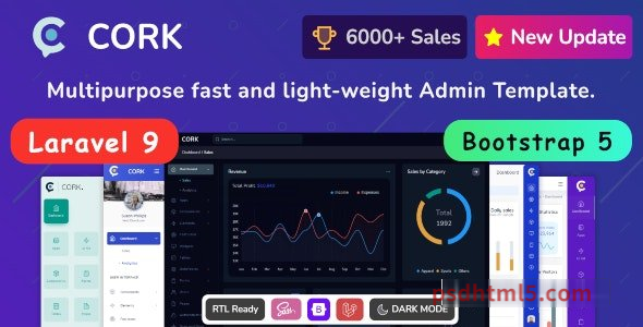 Cork v3.8.0 – Bootstrap 5 Admin – Laravel 9 Dashboard Template-尚睿切图网