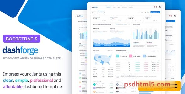 Dashforge v2.0.0 - Responsive Admin Dashboard Template-尚睿切图网