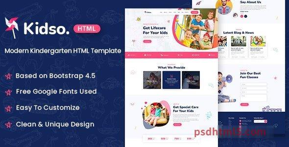 Kidso – Modern Kindergarten HTML Template-尚睿切图网