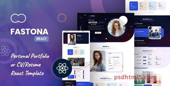 Fastone - Personal Portfolio - CV Resume React Template-尚睿切图网